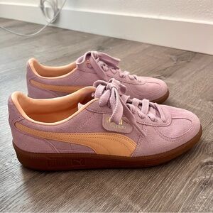 Puma Palermo Suede Sneakers Shoes 9 Lavender Purple Peach